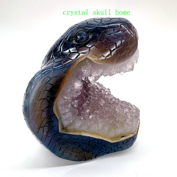 Geode Agate Snake Head