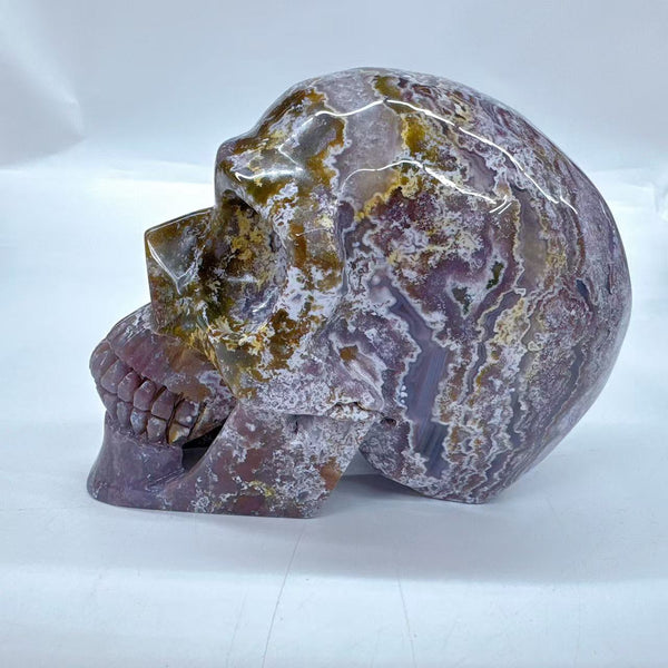 Moss Agate Skull